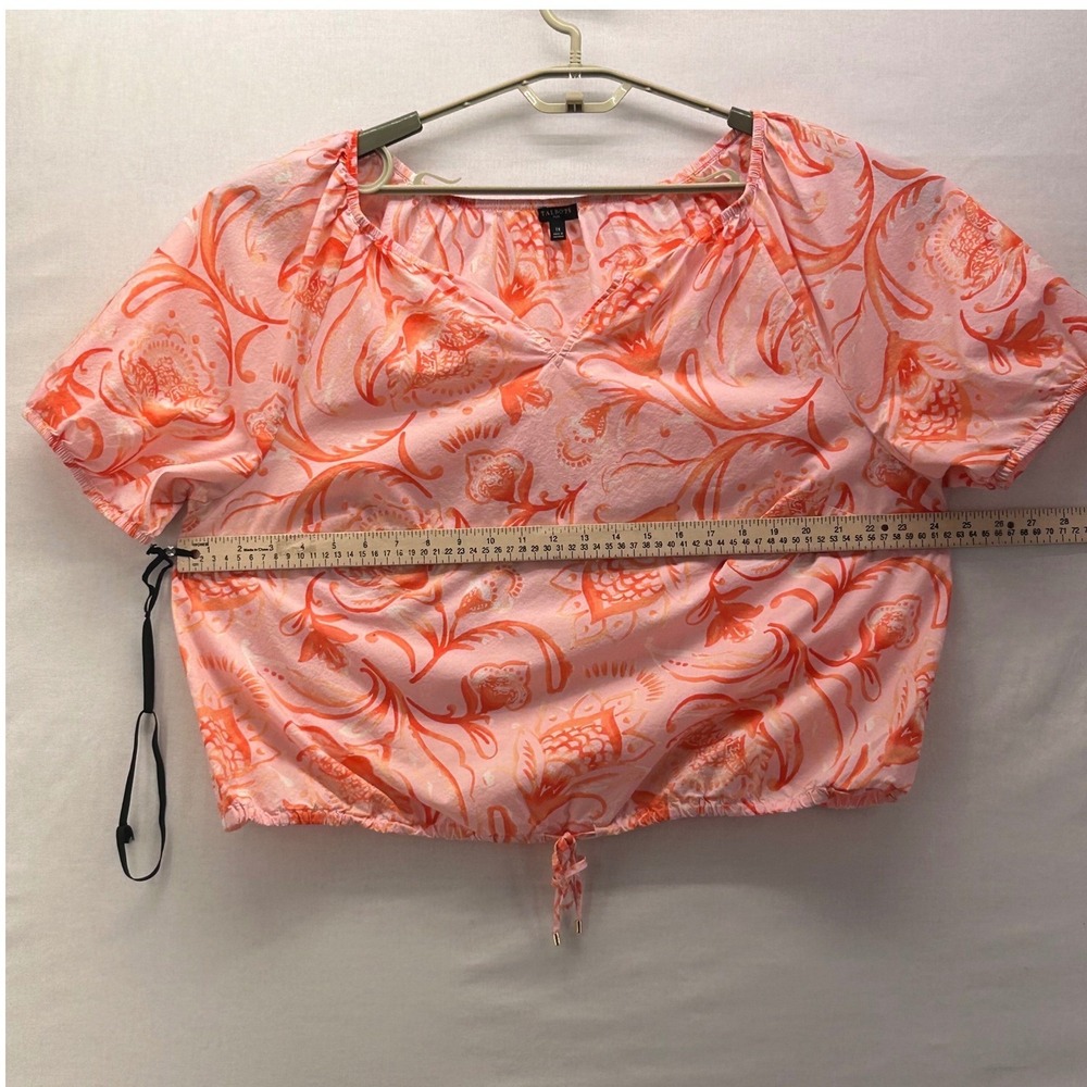 Talbots Crop Floral Top‎ Pink Peach 1X - Picture 10 of 12